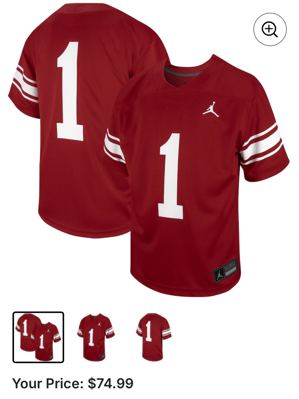 Youth Jordan Brand #1 Crimson
Oklahoma Sooners Untouchable Replica
Game Jersey